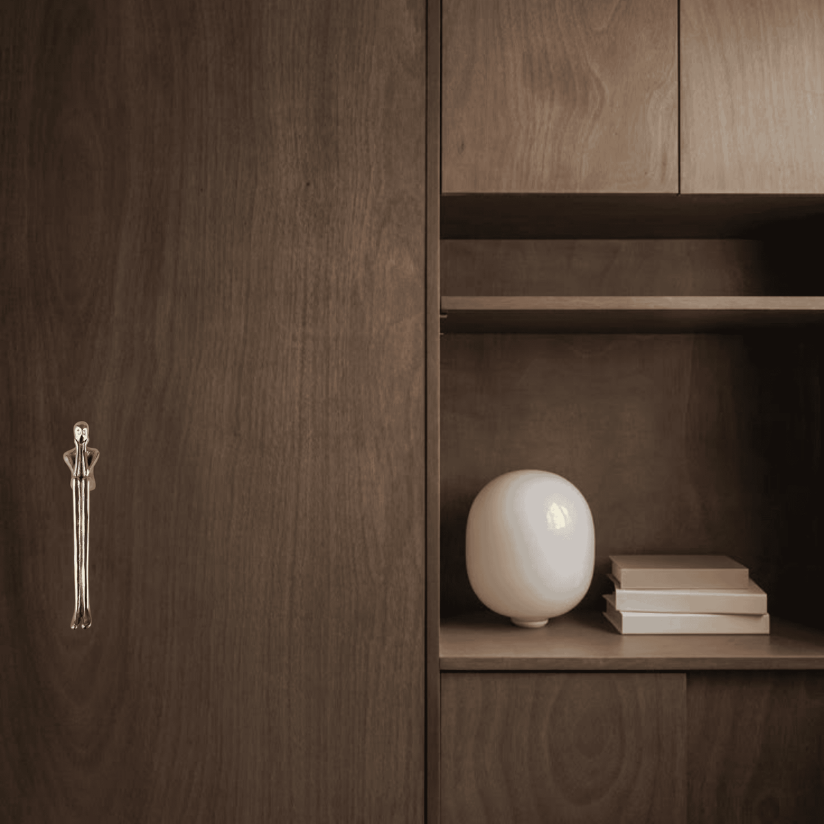 Sculptural Solid Brass Cabinet Handle