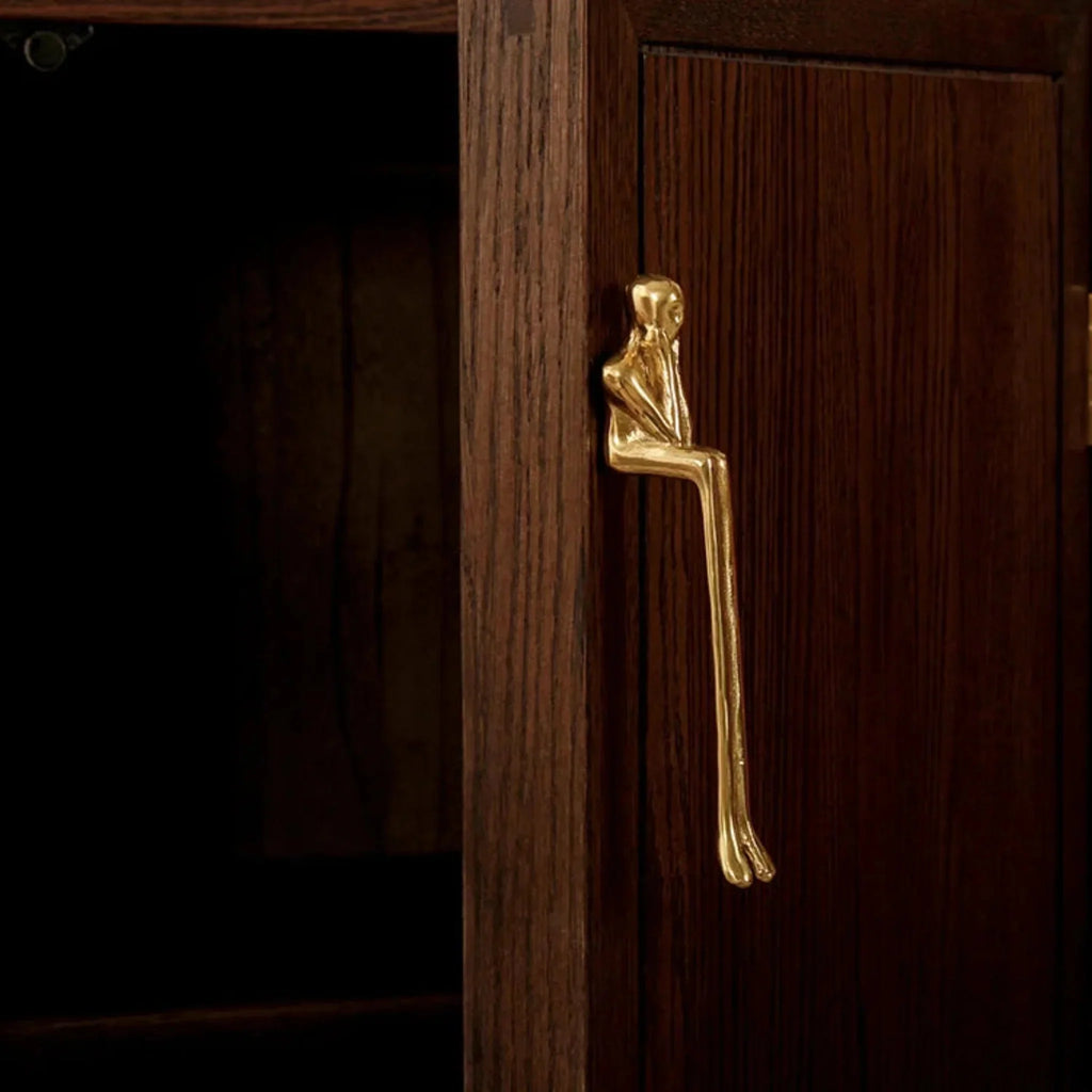 Sculptural Solid Brass Cabinet Handle