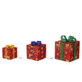 Battery-Powered LED Christmas Gift Boxes with Remote, Set of 3