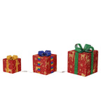 Battery-Powered LED Christmas Gift Boxes with Remote, Set of 3