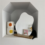 Curved Acrylic Table Mirror with Wooden Base