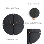 Minimalist Black Silent Wall Clock, 29 cm