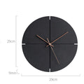 Minimalist Black Silent Wall Clock, 29 cm
