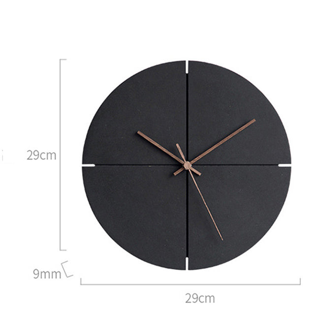 Minimalist Black Silent Wall Clock, 29 cm
