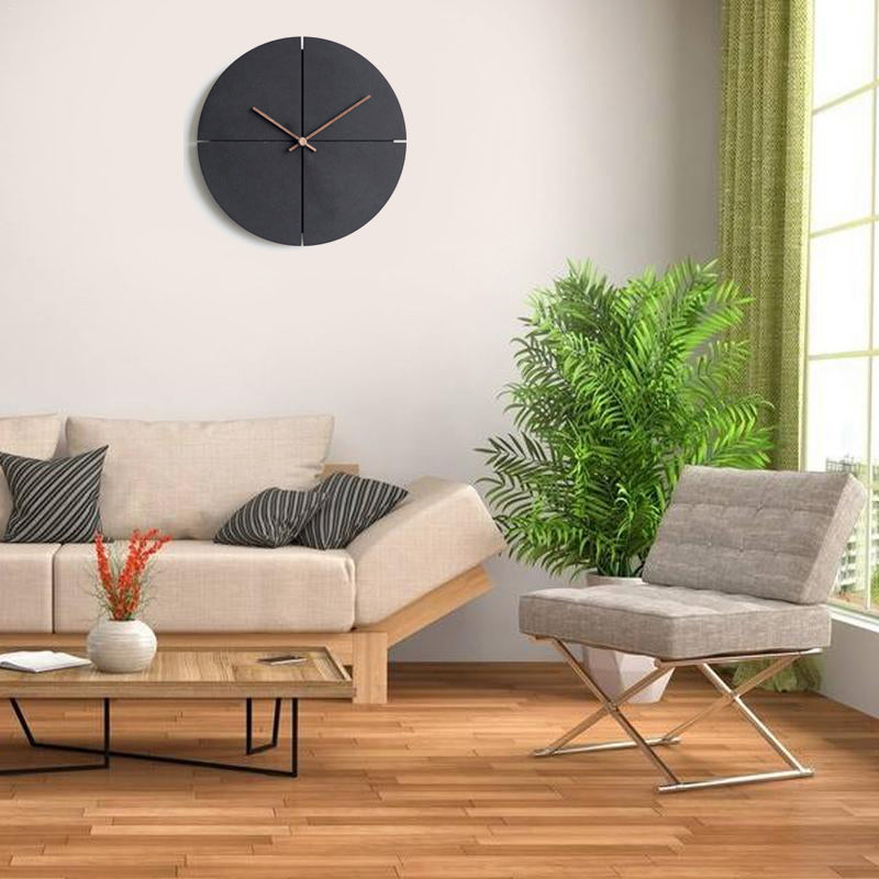 Minimalist Black Silent Wall Clock, 29 cm