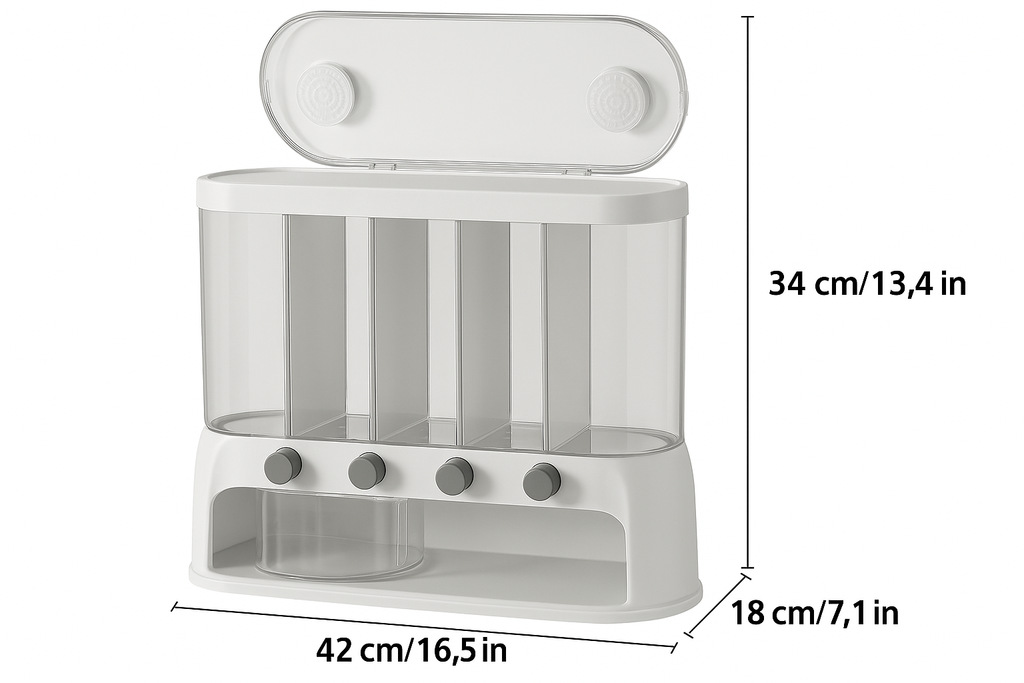 Multi-Compartment Kitchen Grain Storage Container