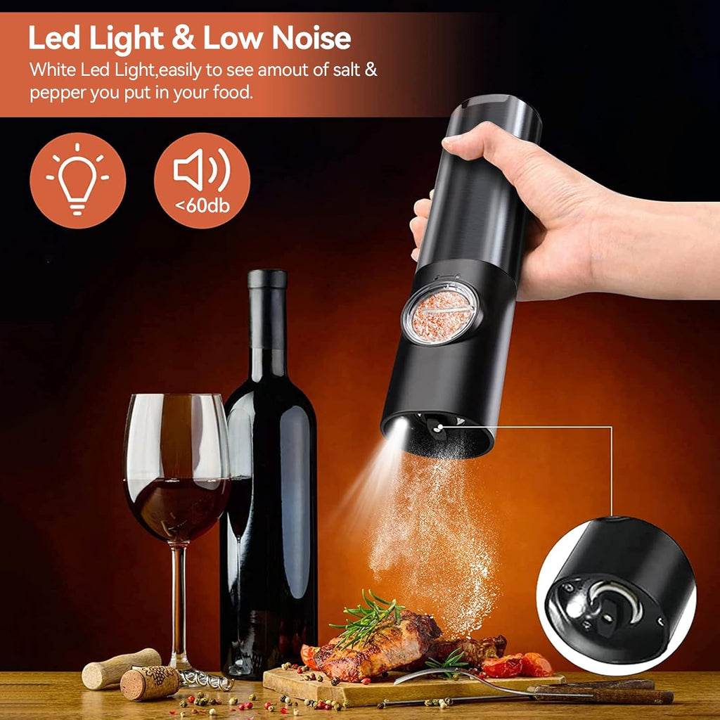 Rechargeable Electric Salt and Pepper Grinder Set with LED Light — product view 5