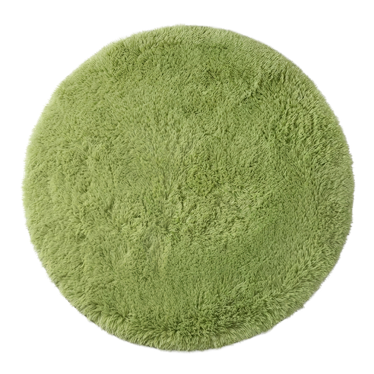 Round Sage Green Shag Rug