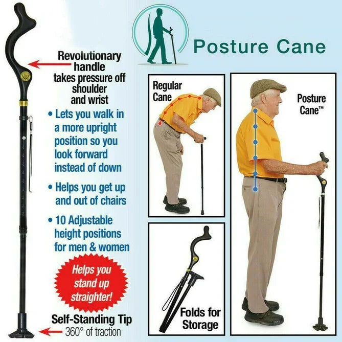 Adjustable Aluminium Walking Stick with Support Base — product view 7