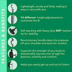 Adjustable Aluminium Walking Stick with Support Base — product view 8