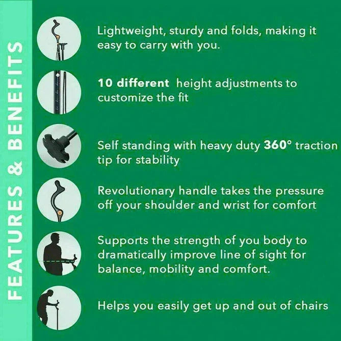 Adjustable Aluminium Walking Stick with Support Base — product view 8