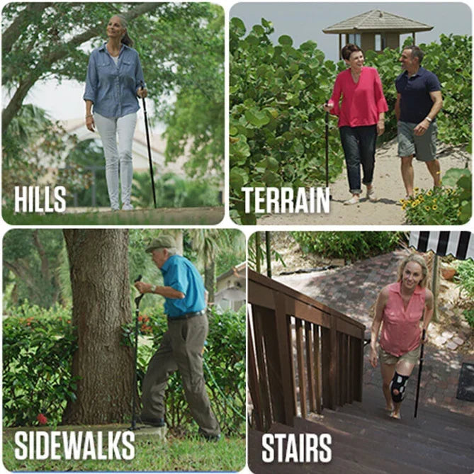 Adjustable Aluminium Walking Stick with Support Base — product view 9