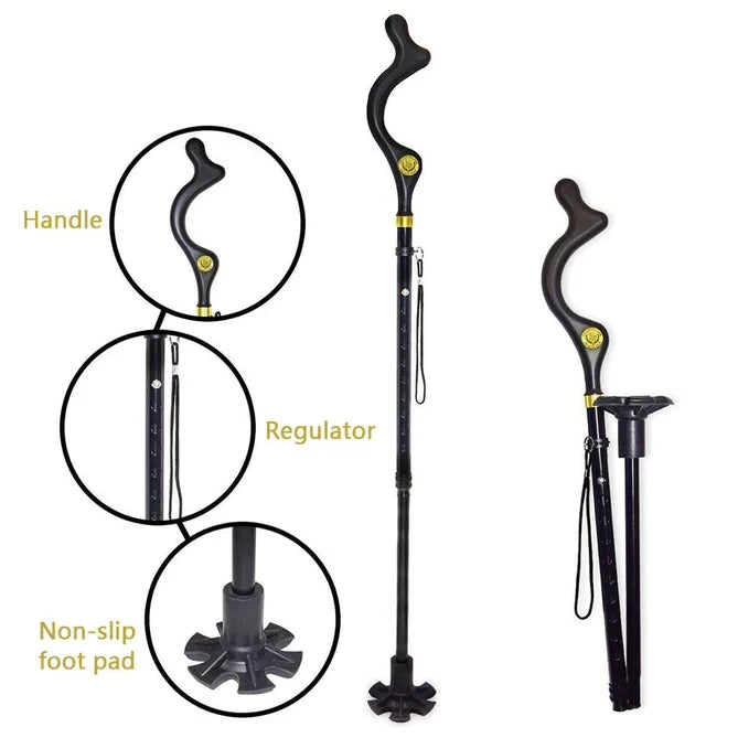 Adjustable Aluminium Walking Stick with Support Base — product view 5
