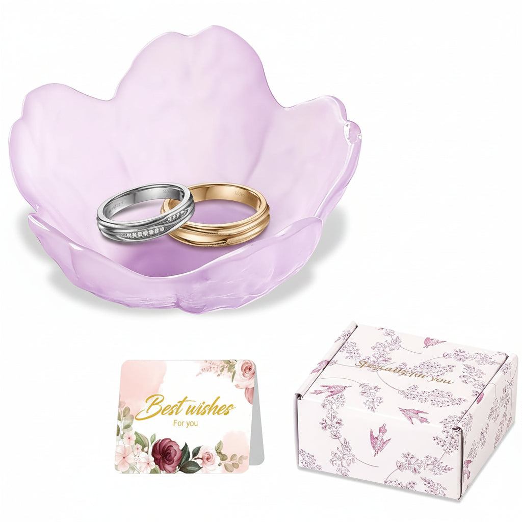 Flower Jewelry Dish Ceramic Ring Holder Tray Gift
