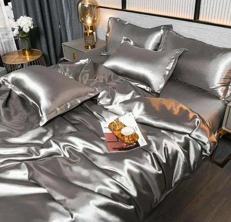 Satin Duvet Cover Set and Matching Pillowcase Options