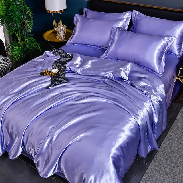 Satin Duvet Cover Set and Matching Pillowcase Options