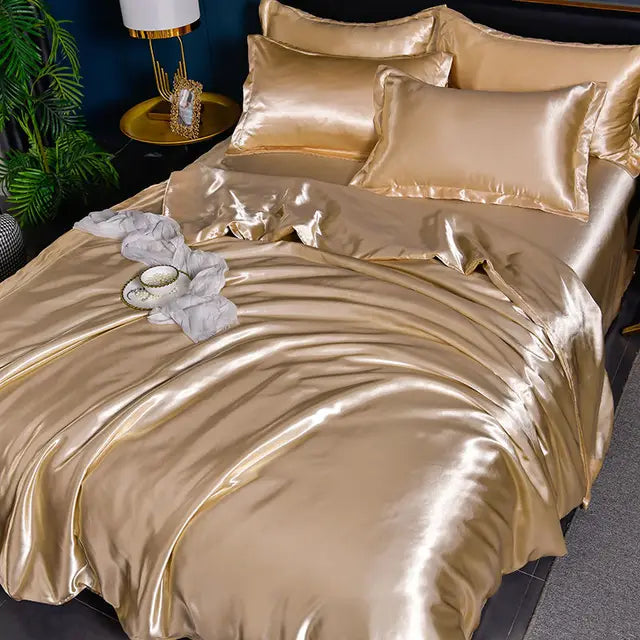 Satin Duvet Cover Set and Matching Pillowcase Options