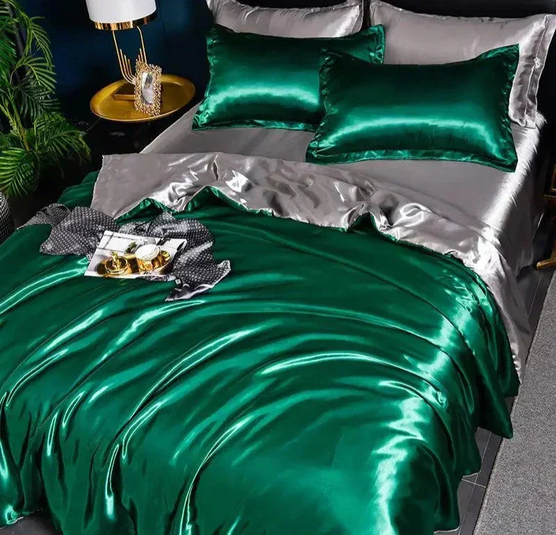 Satin Duvet Cover Set and Matching Pillowcase Options