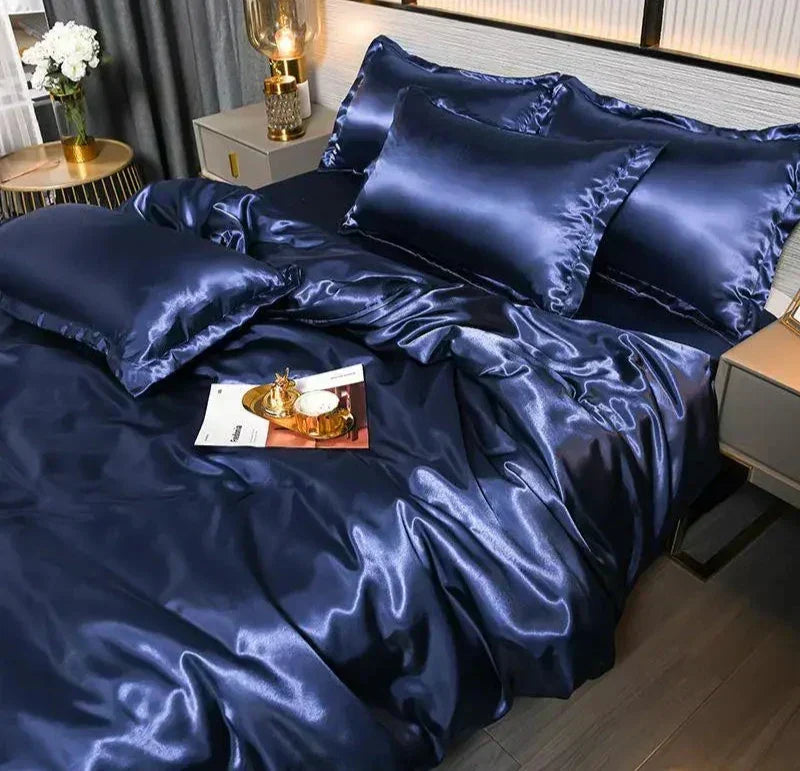 Satin Duvet Cover Set and Matching Pillowcase Options