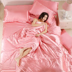 Satin Duvet Cover Set and Matching Pillowcase Options