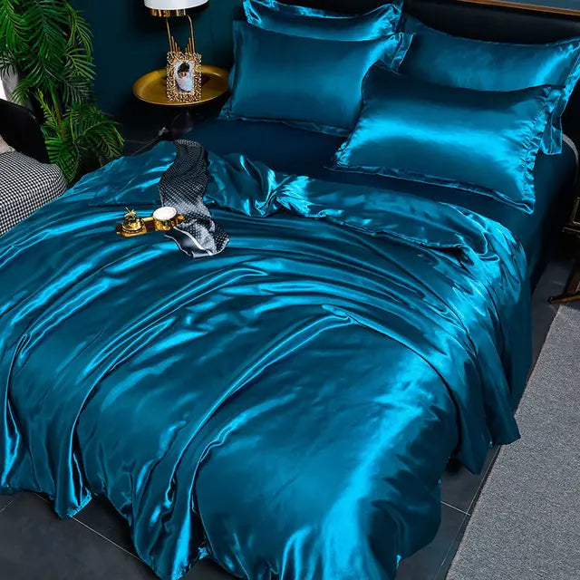 Satin Duvet Cover Set and Matching Pillowcase Options