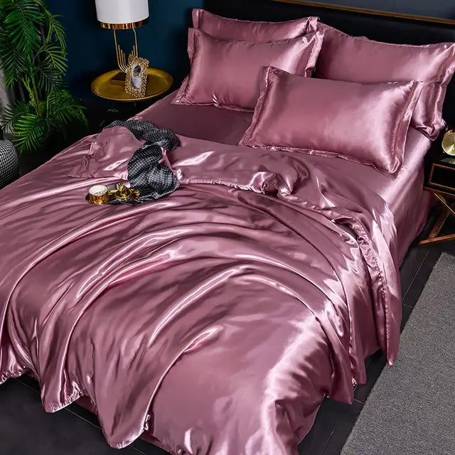 Satin Duvet Cover Set and Matching Pillowcase Options