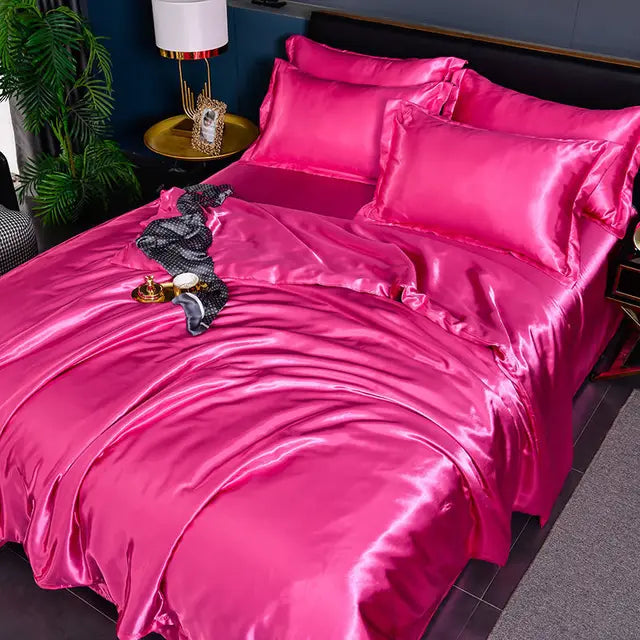 Satin Duvet Cover Set and Matching Pillowcase Options