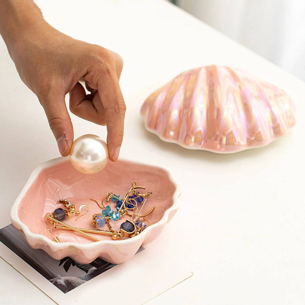 Clam Shell Ceramic Jewellery Box