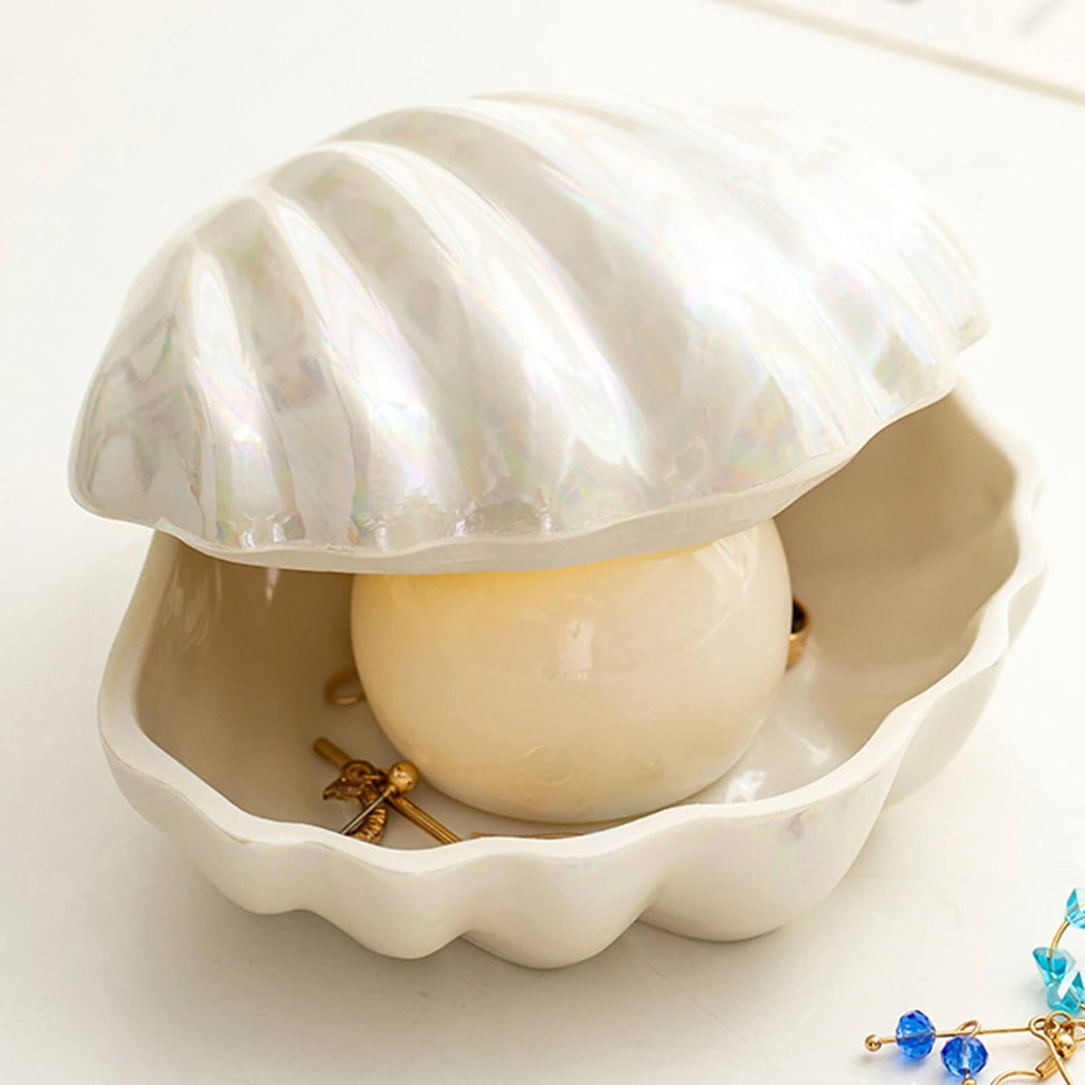 Clam Shell Ceramic Jewellery Box