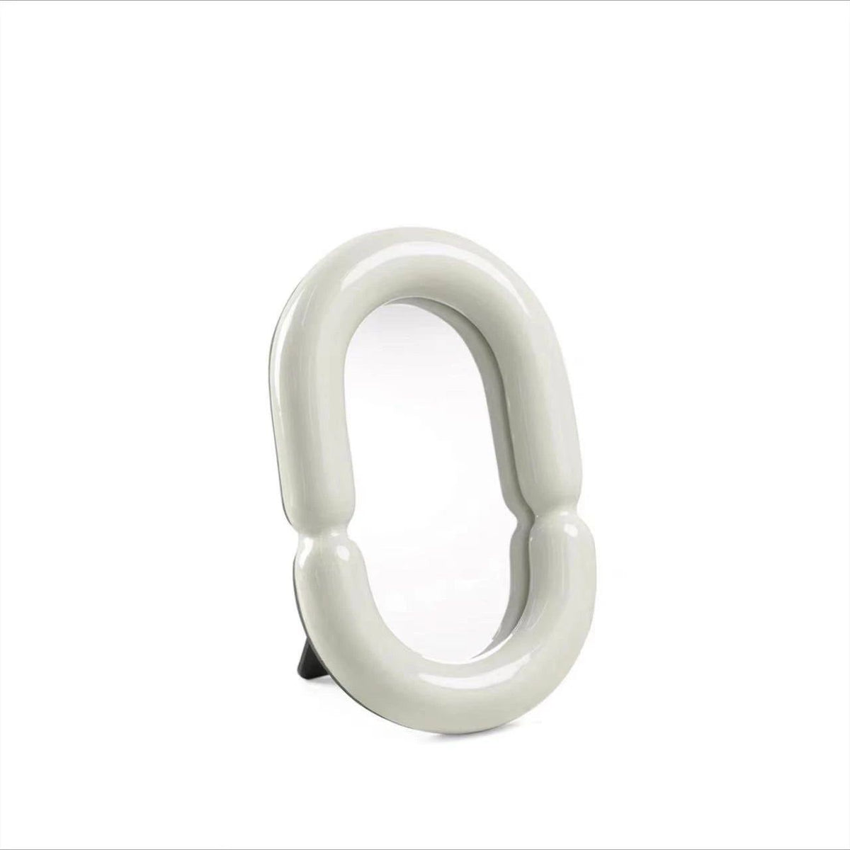 Sculptural Oval Ceramic Tabletop Mirror