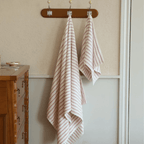 Pink Striped Combed Cotton Bath or Hand Towel