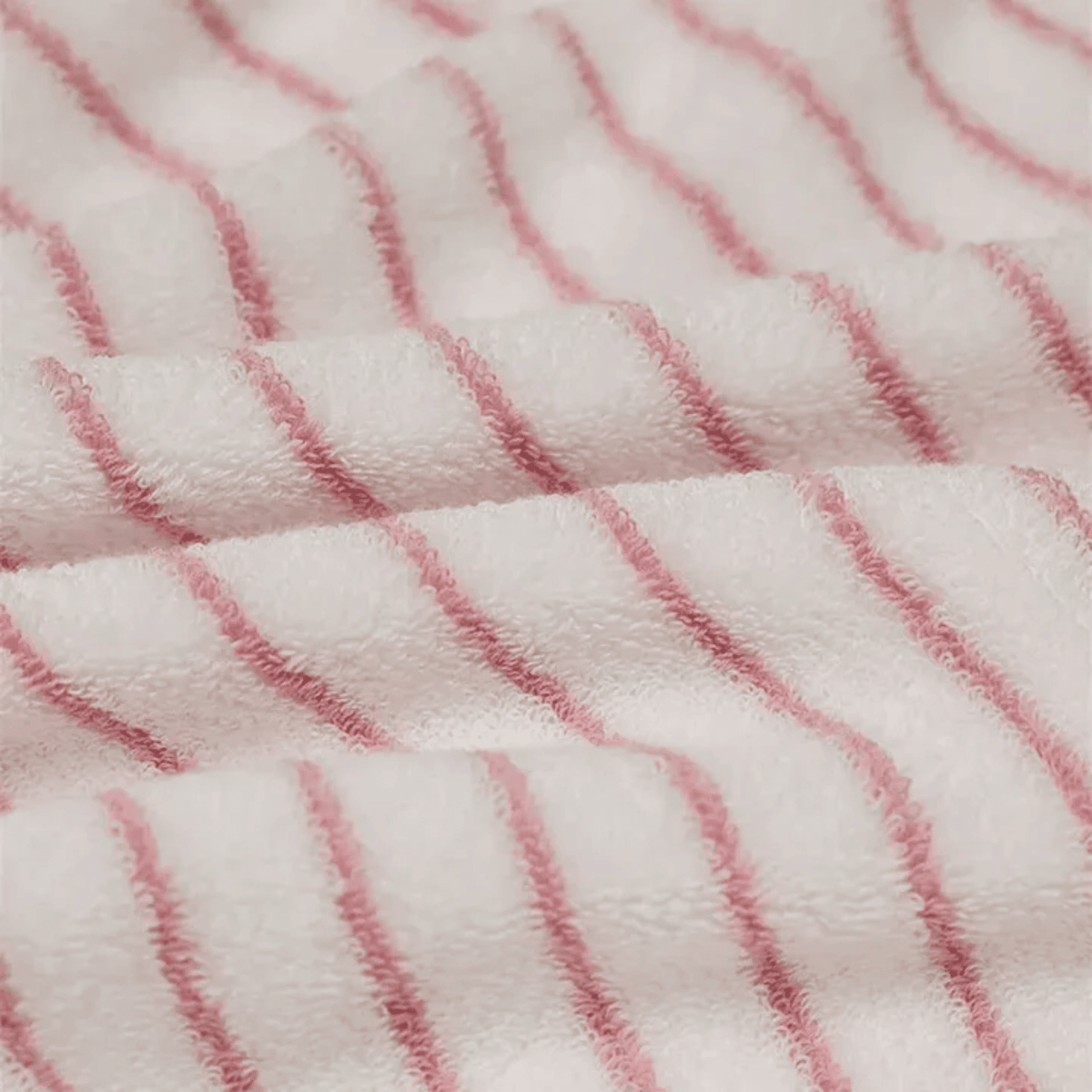 Pink Striped Combed Cotton Bath or Hand Towel