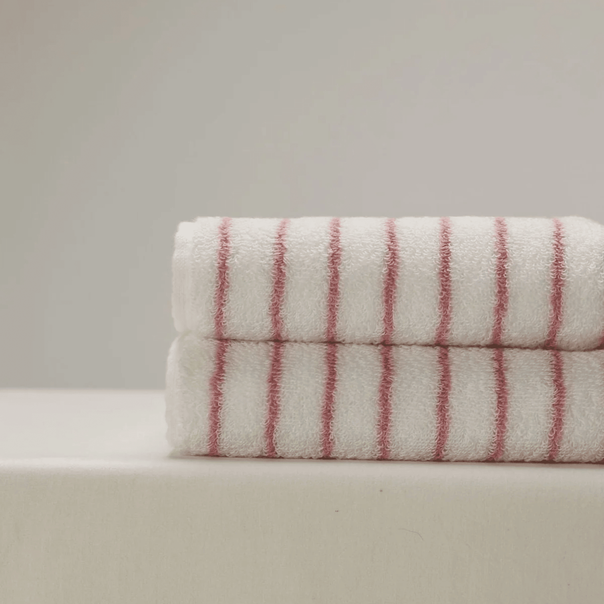 Pink Striped Combed Cotton Bath or Hand Towel
