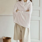 Pink Striped Combed Cotton Bath or Hand Towel