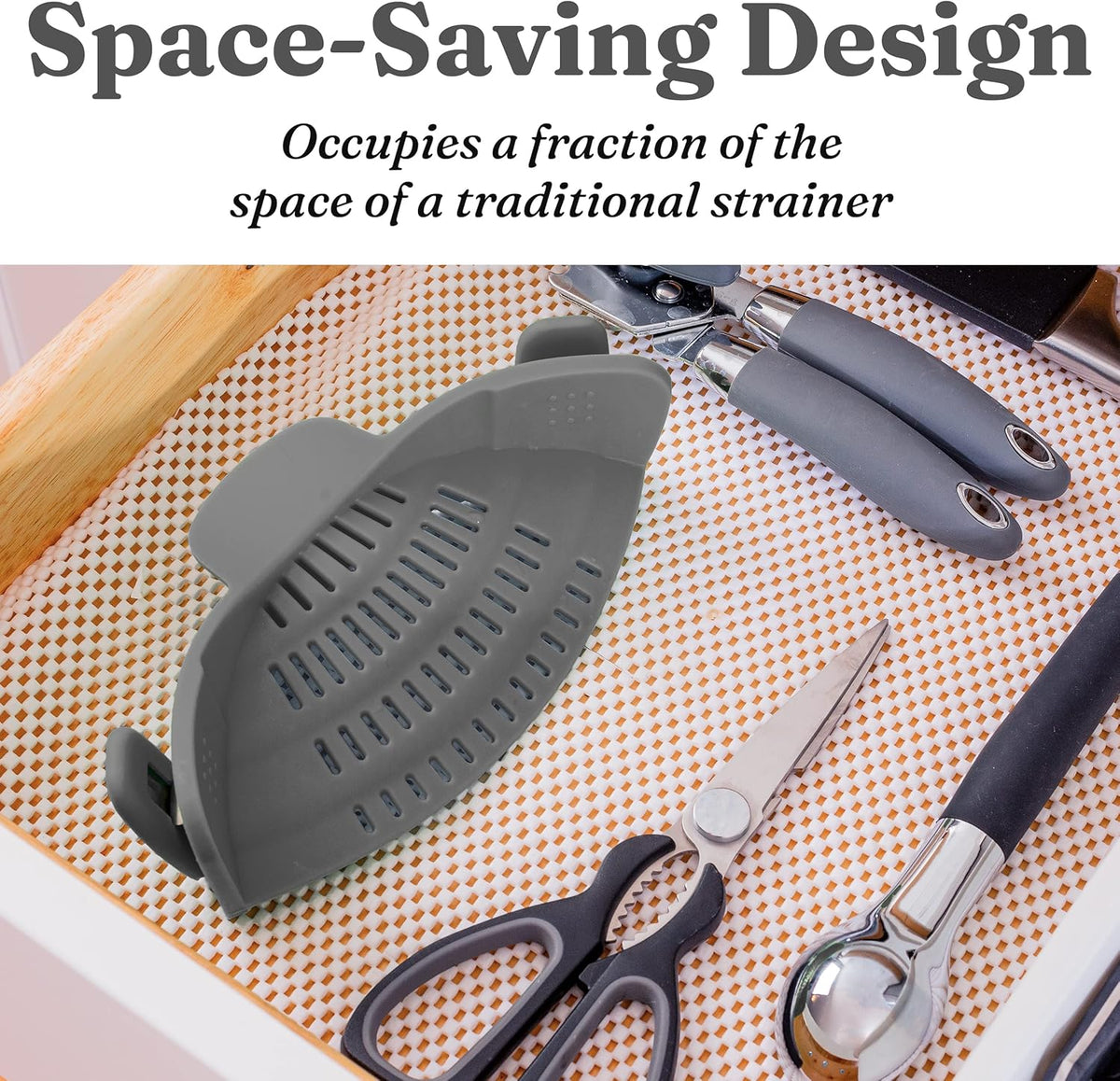 Clip-On Kitchen Strainer for Pots, Pans and Bowls — product view 5