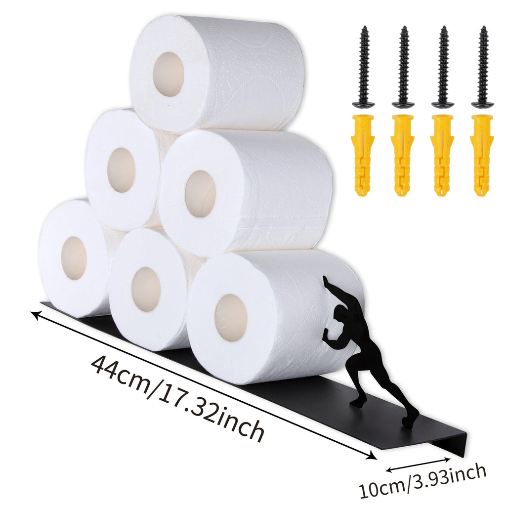Freestanding Iron Toilet Paper Holder, Decorative Diagonal Rack — product view 6