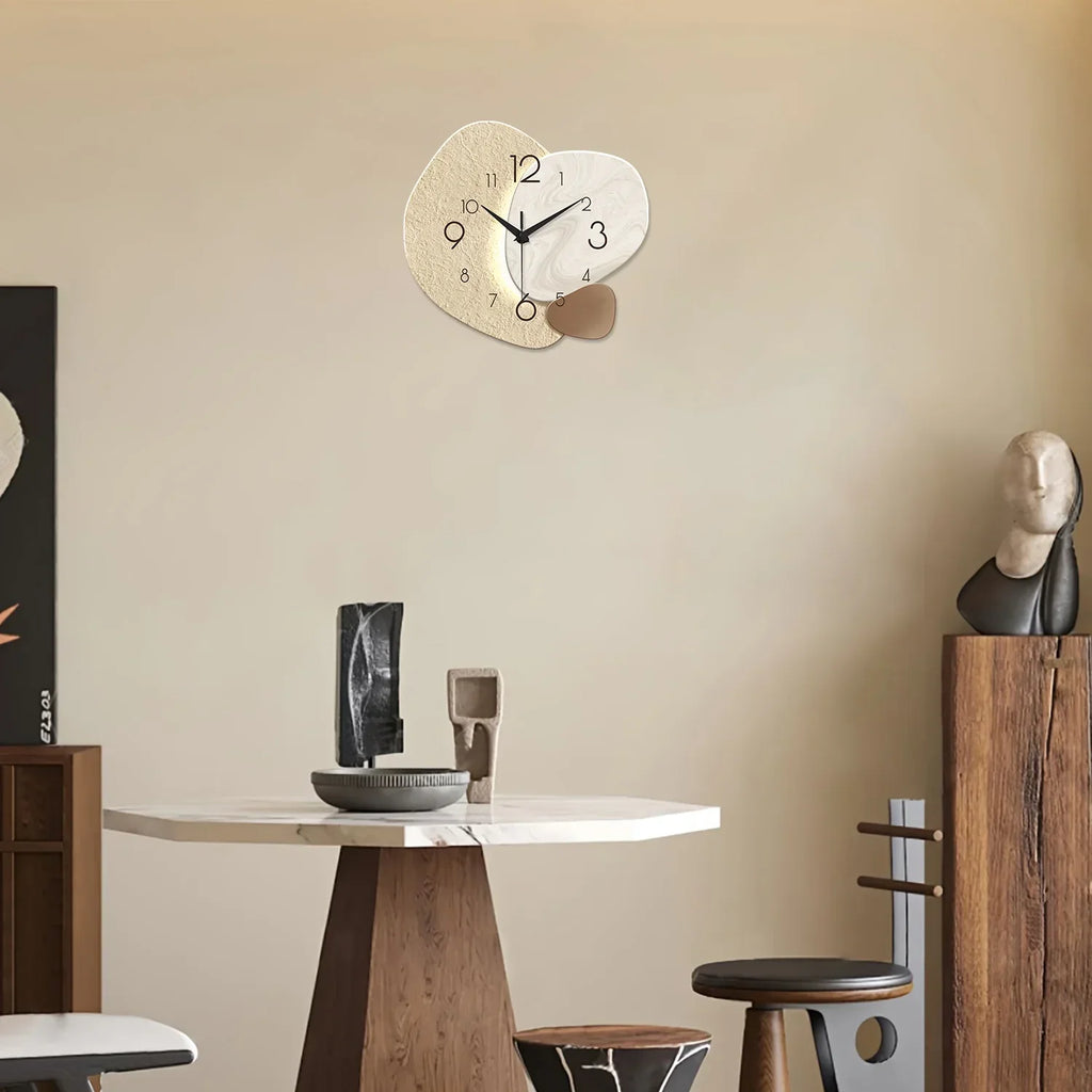Silent Pebble Wall Clock, Stone-Look Design, Three Sizes - product view 7