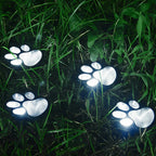 Solar Lights Paw Print Outdoor Waterproof Garden Path Decor