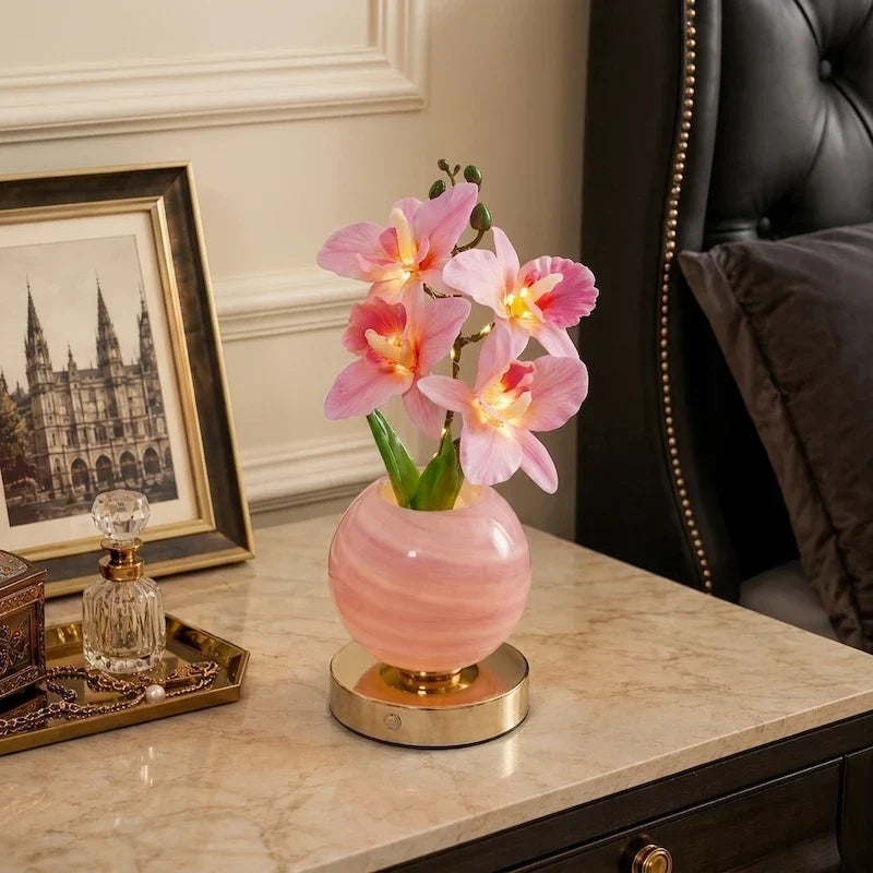 Rechargeable Orchid Table Lamp with Handmade Glass Vase - product view 10