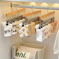 Wooden Multi-Clip Hanger with 12 Clips