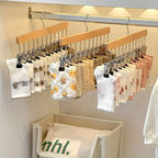 Wooden Multi-Clip Hanger with 12 Clips