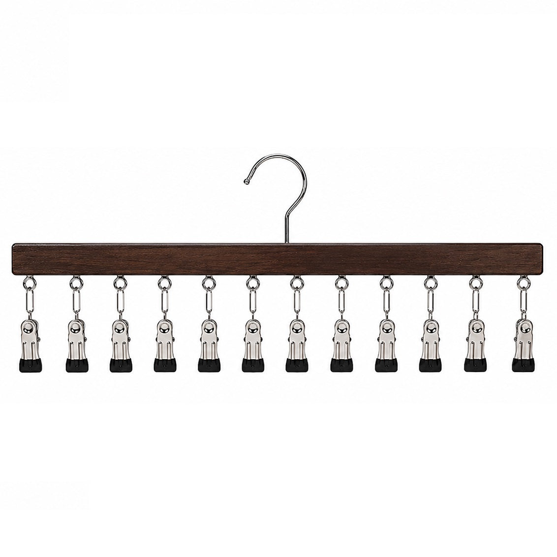 Wooden Multi-Clip Hanger with 12 Clips