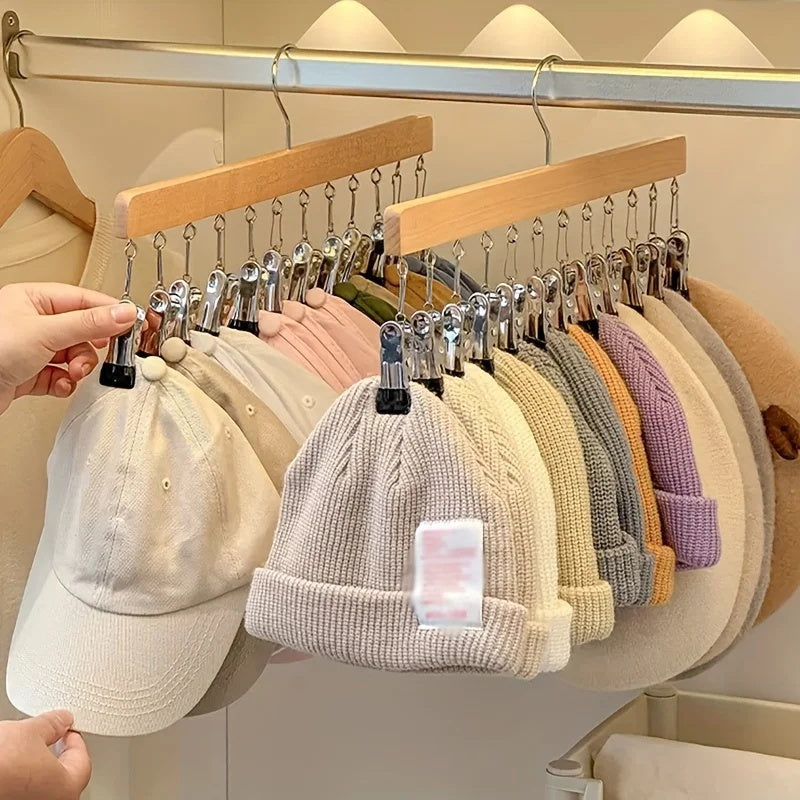 Wooden Multi-Clip Hanger with 12 Clips