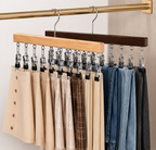 Wooden Multi-Clip Hanger with 12 Clips