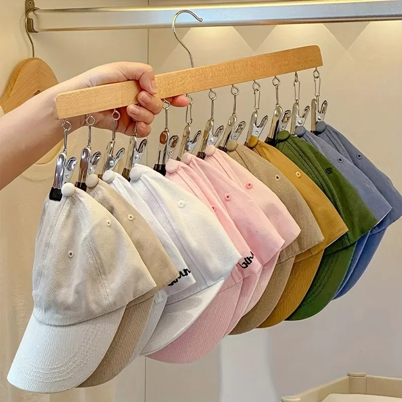 Wooden Multi-Clip Hanger with 12 Clips