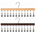 Wooden Multi-Clip Hanger with 12 Clips