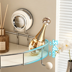 Suction-Cup Stainless Steel Bathroom Corner Shelf