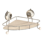 Suction-Cup Stainless Steel Bathroom Corner Shelf