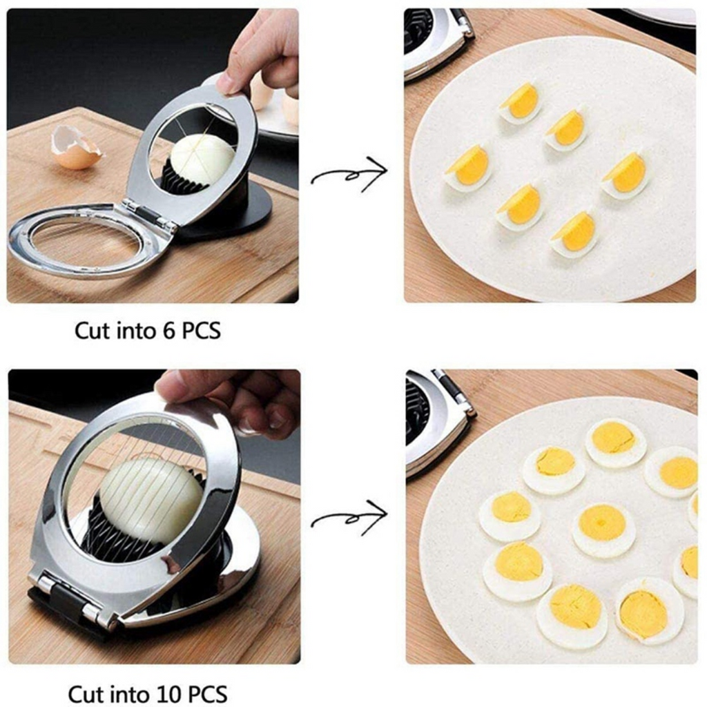 3-in-1 Stainless Steel Wire Egg Slicer for Kitchen Prep — product view 3