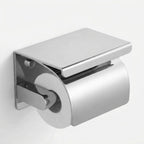 Stainless Steel Toilet Paper Holder with Shelf and Cover - product view 1